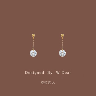 「克拉恋人」爆闪 7A高品锆石蚊香盘耳夹无耳洞女轻奢气质耳饰新
