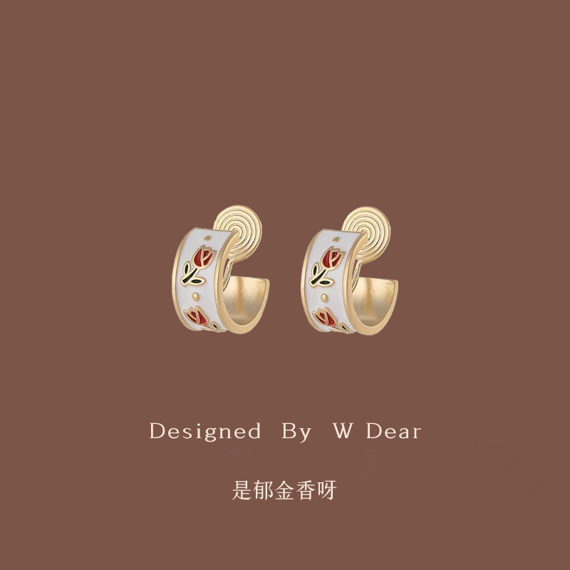 赵露思同款郁金香蚊香盘耳夹