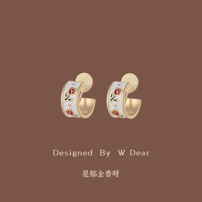 赵露思同款郁金香蚊香盘耳夹