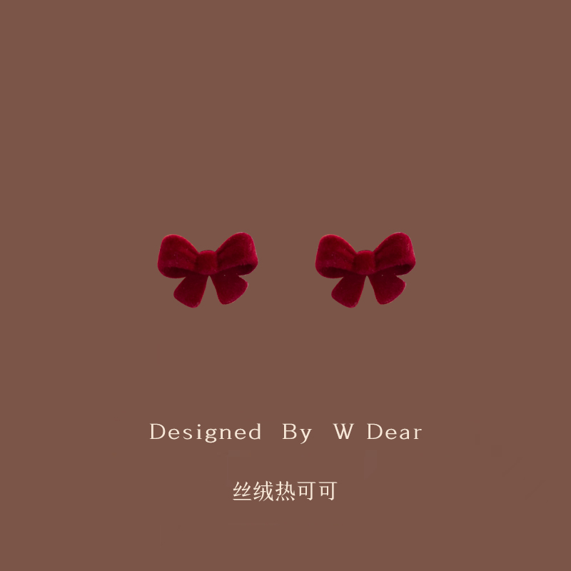 丝绒蝴蝶结蚊香盘耳夹女无耳洞