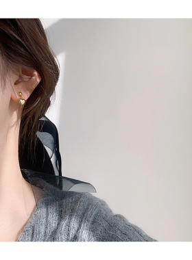 【W Dear】挚爱mini金色小爱心耳夹女无耳洞小巧百搭蚊香盘耳饰