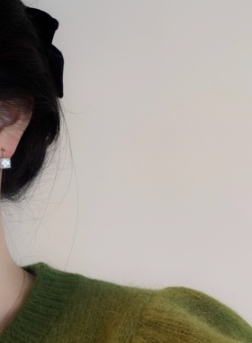 「冰糖」超闪小方钻耳夹女无耳洞蚊香盘小巧百搭精致高级感耳环