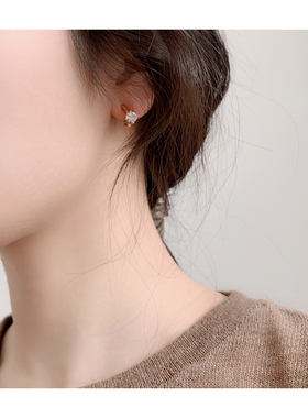 W Dear一颗闪钻！锆石小耳夹耳扣无耳洞女日韩小巧百搭蚊香盘耳圈