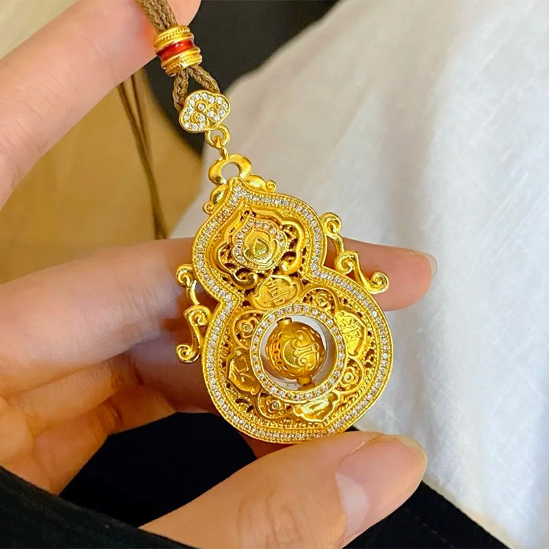 铜合金 新中式人生四美葫芦项链女福禄长款轻奢配饰精工版本