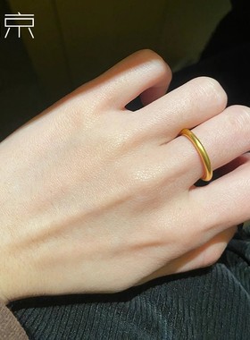 钛钢 光面素圈实心戒指男女情侣指环不掉色素戒子配饰