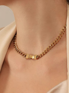 钛钢项链 轻奢颈链女高级感小众设计感颈饰ins冷淡风韩国锁骨链