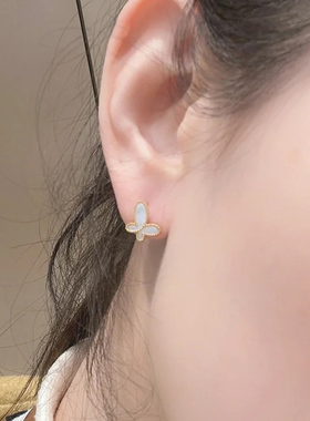 钛钢耳饰 韩国个性气质蝴蝶耳钉女小众设计感耳环高级感轻奢耳饰