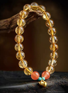 铜合金手链 新中式高级感招财葫芦手链女显白轻奢黄色手串手饰品