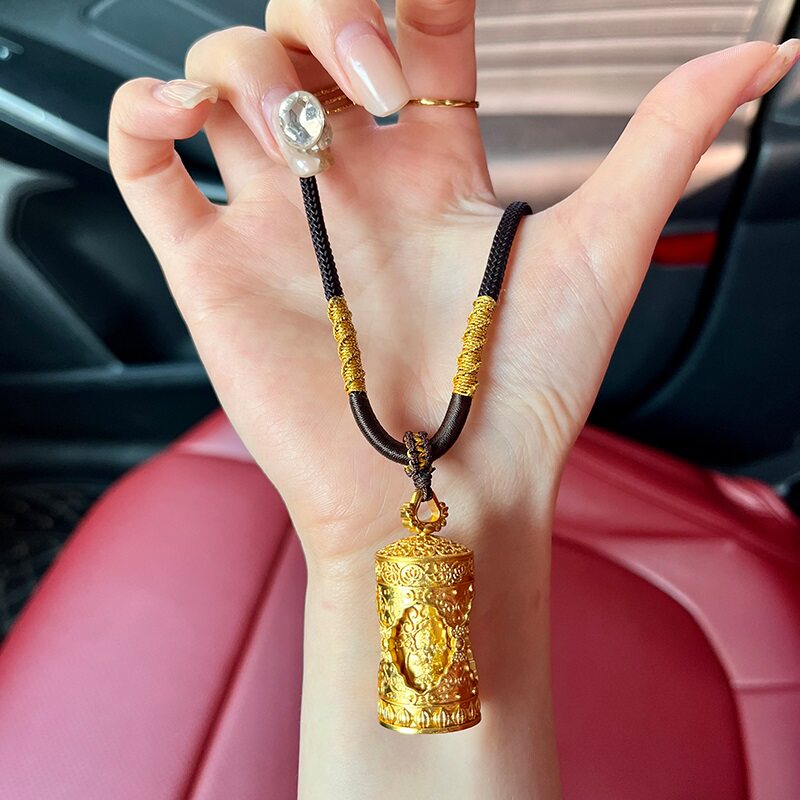 铜合金 新中式高保色四面佛项链女可转动高级感毛衣链配饰