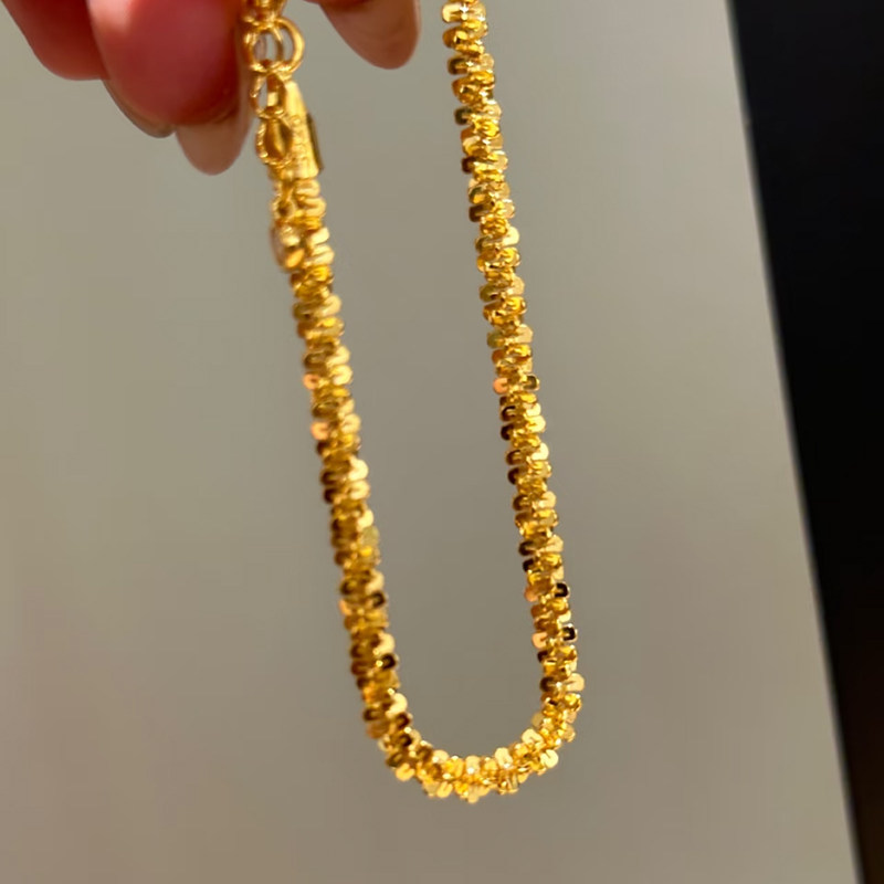 铜合金 爆闪满天星流光手链女轻奢简约时尚素链百搭精致配饰