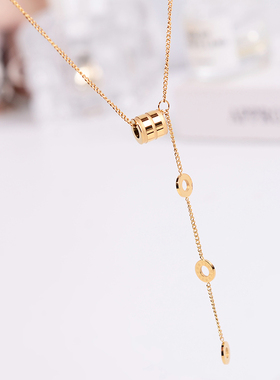 钛钢项链 气质精致小蛮腰项链女个性流苏锁骨链百搭不褪色饰品