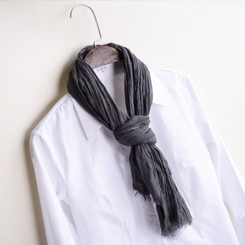夏季搭配细窄长条围巾短小小丝巾