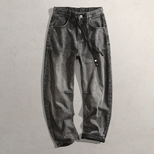2026春新裤子CG男装牛仔直筒长裤68658复古水洗黑宽松阔腿牛仔裤