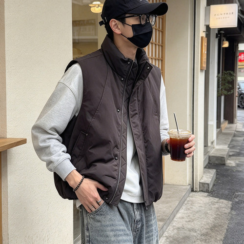 男士户外立领90绒羽绒马甲