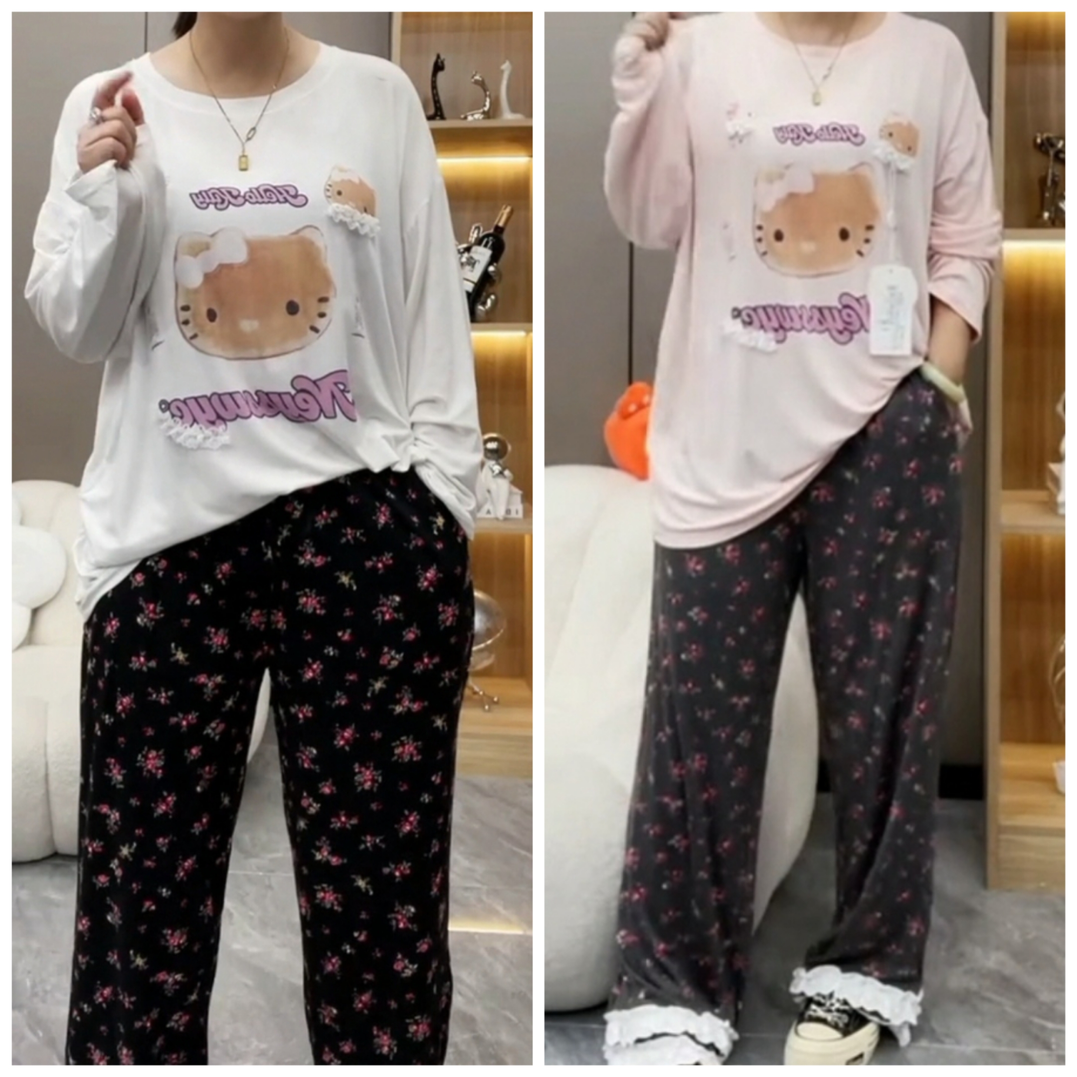 2024秋冬新款大码纯棉莫代尔韩版宽松家居服套装加肥加大舒适睡衣