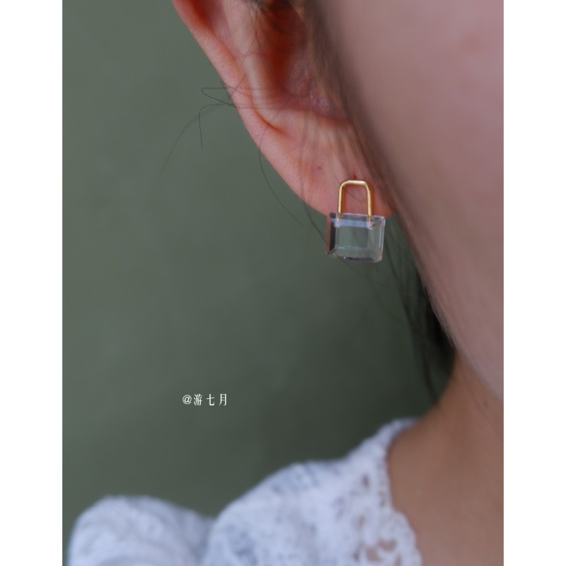 透明水晶系列小众设计感S925银针耳环