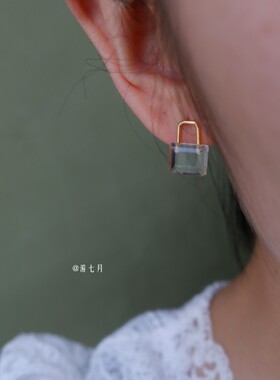 透明水晶系列小众设计感S925银针耳环