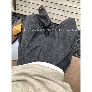 PLTH 高定薄绒毛呢料秋冬显瘦百搭宽松休闲垂感cleanfit老钱长裤