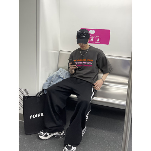 PLTH立体植绒休闲短袖