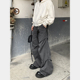 美式 复古水洗做旧岩灰工装 裤 PLTH 男直筒褶皱微喇cleanfit休闲裤