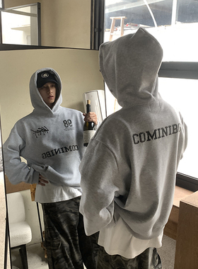 PLTH*25年冬季加绒保暖防风棉袄短宽版型休闲日常通勤连帽卫衣男