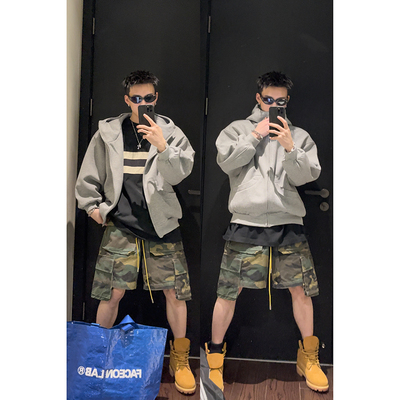 PLTH连帽宽松拉链卫衣