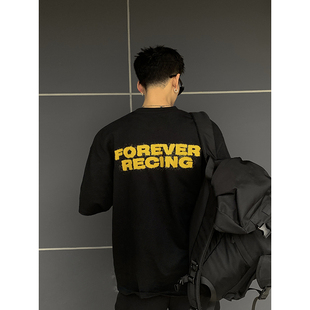 型小众喷溅字母T恤男 重磅原创logo纯棉小领口宽松休闲版 PLTH 美式