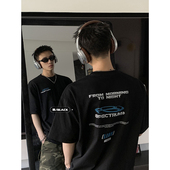 PLTH 原创简约T恤男 型经典 美式 重磅水洗做旧纯棉小领口宽松休闲版