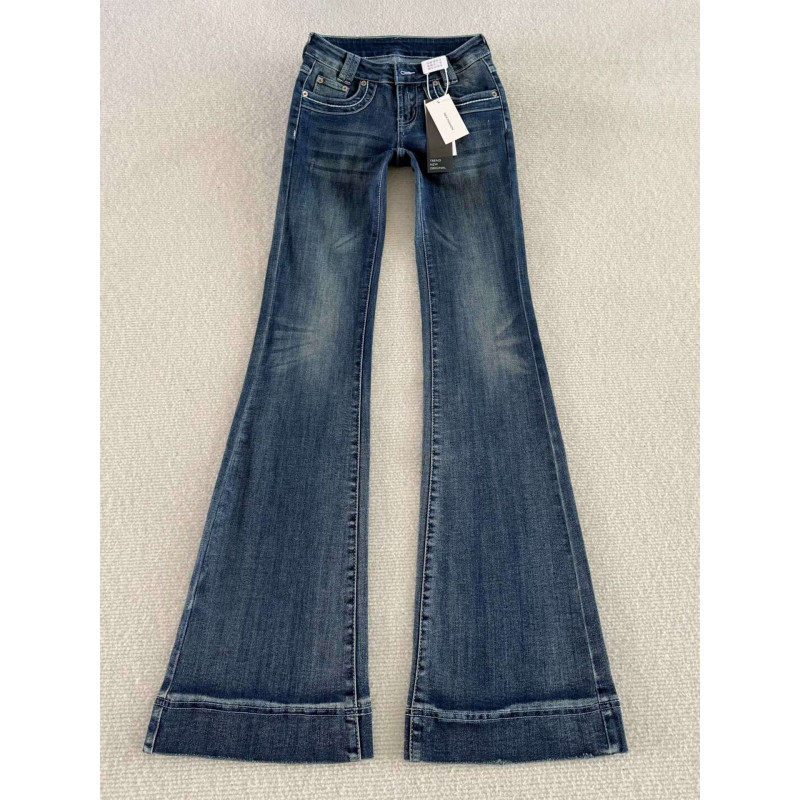 大码胖mm美式辣妹水洗低腰微喇牛仔裤女秋冬修身显瘦窄版马蹄长裤,女装/女士精品,大码裤装,淘宝优惠券,粉丝福利购,淘宝优惠卷