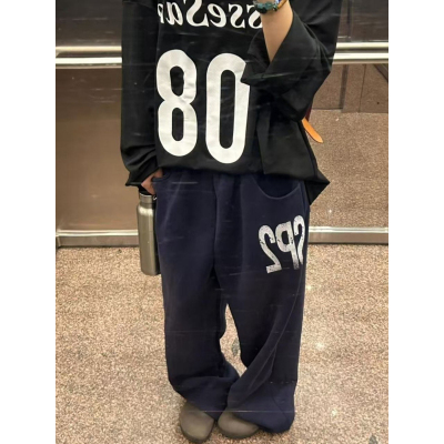 大码美式辣妹街舞垂感卫裤女休闲