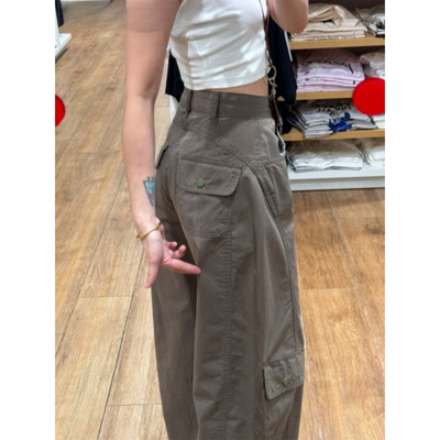 大码胖mm美式高街工装弯刀牛仔裤