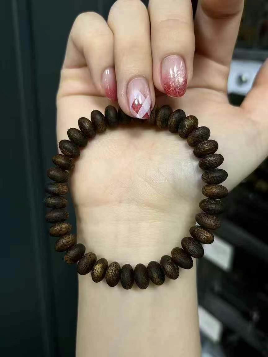 天然沉香算盘珠手串男女款文玩佛珠念珠手链盘玩把玩绕指柔