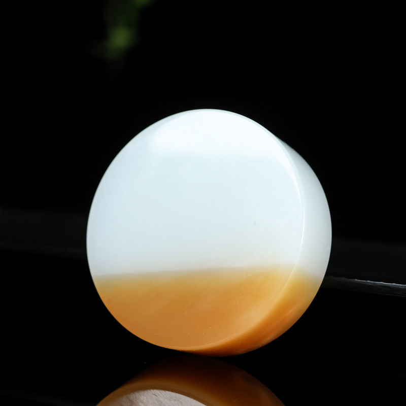 新款和田糖白玉镯芯男女款摆件玉石手把件且末糖料镯芯挂件把玩件