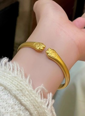 招财纳福可爱猫爪手镯