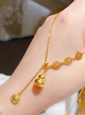 新中式流苏福字吉祥如意葫芦项链女款百搭精致小众锁骨链2025新款