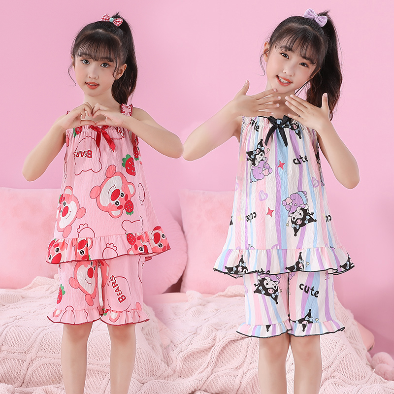 短裤云朵棉卡通吊带无袖公主可爱