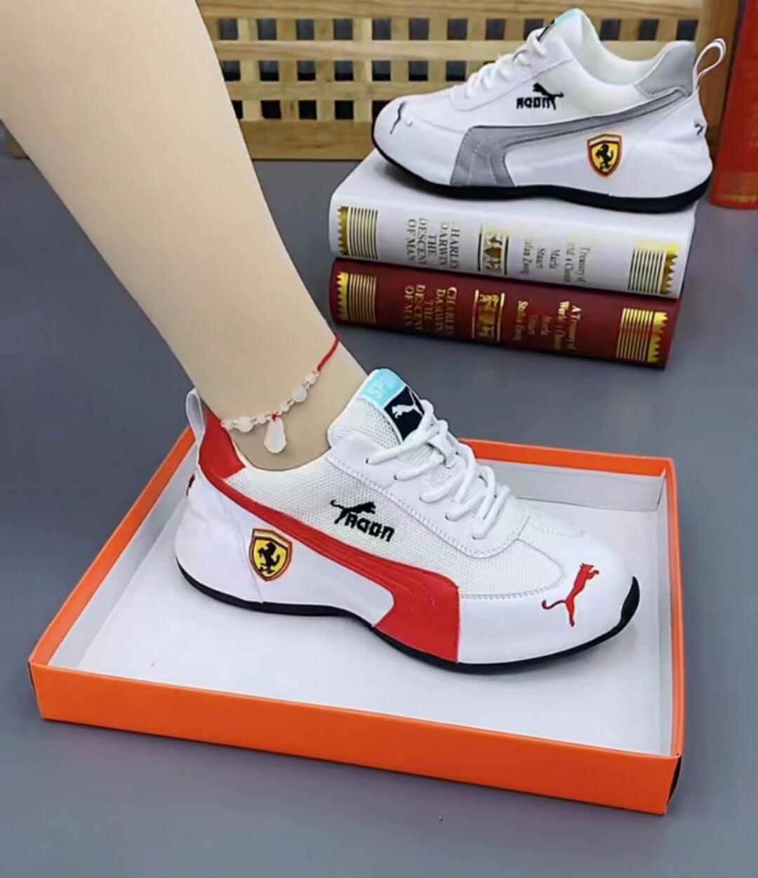 老爹鞋2021秋季新款男女同款情侣皮蓬马到成功韩版双网运动鞋潮