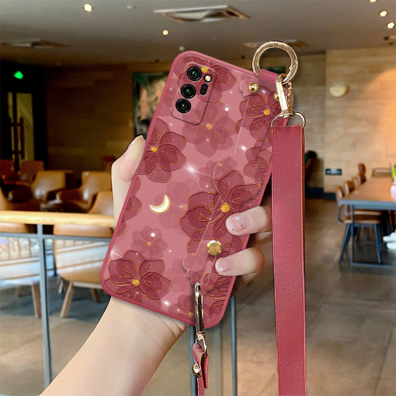 荣耀v30个性茶花硅胶手机壳送绳