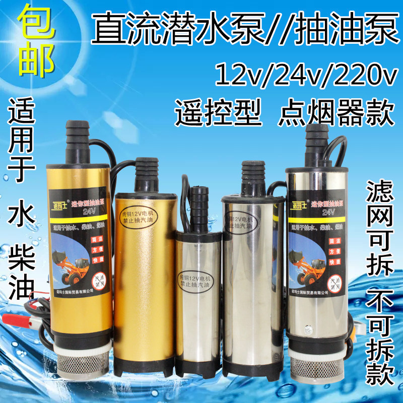 电动油泵12v24v220伏潜水泵直流电瓶小油泵柴油泵微型抽油抽水泵