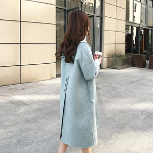 High -end two -sided coat female medium long model 2022 autumn and winter new small small man wool zero cashmere woolen jacket