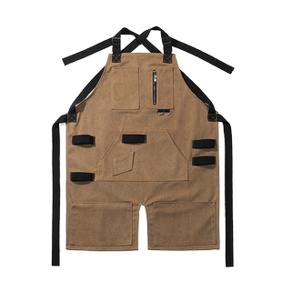 户外工作服牛仔帆布画师围裙园艺师围腰防污防水男女背带大号围裙