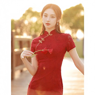 送考旗袍高考旗开得胜三件套红色高端大气上档次绿色黄色妈妈穿的