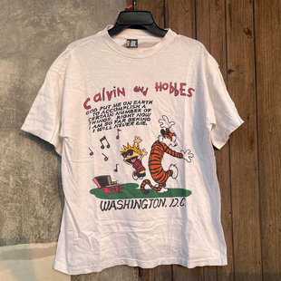 Calvin and hobbes 快乐跳舞嘻哈小众设计感男女情侣款短袖T恤潮