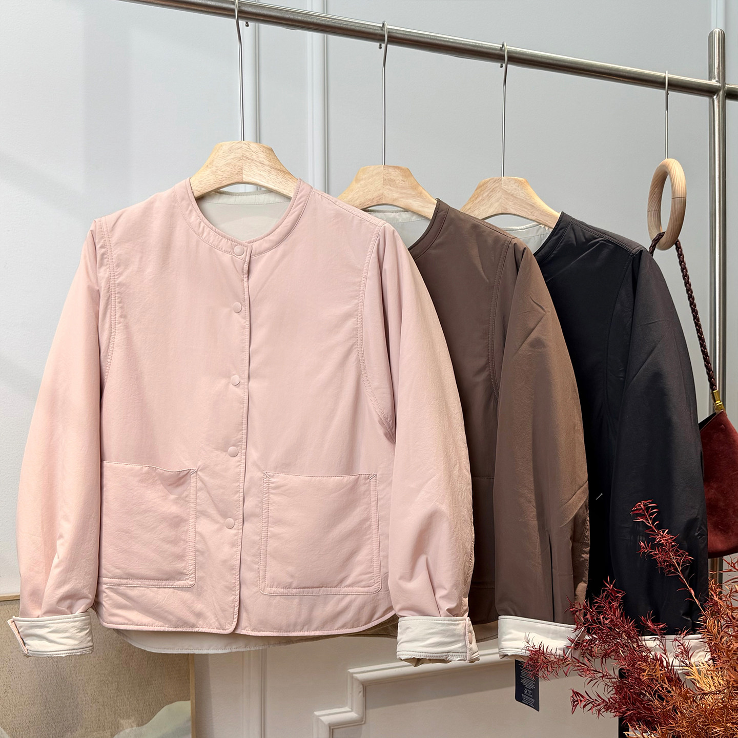 26秋冬新款3M新雪丽双面穿棉服女短款简约单排扣棉衣袄