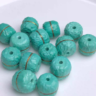 高瓷菱镁矿绿松石描金药片隔片配件手工diy文玩时尚配饰佛珠手串