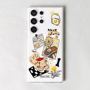 S22 S21 Note20 A54软 S20 ins风旅游小狗三星手机壳S23Ultra