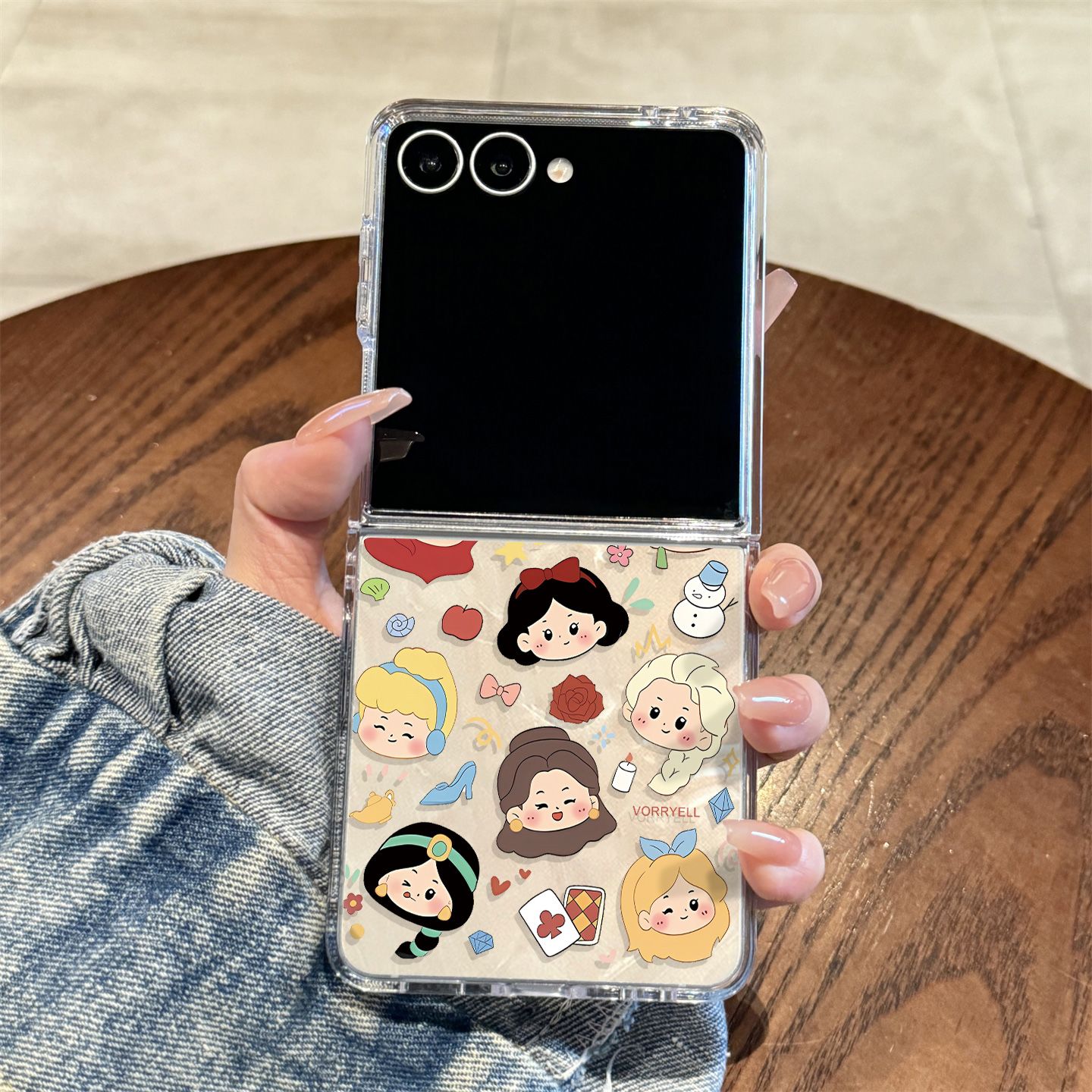 适用于三星Zflip7折叠屏手机壳新款透明满屏公主头像全包超薄Gala