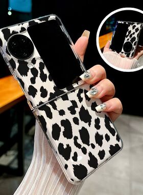 经典豹纹适用OPPOfindn3Flip手机壳超薄findn2Flip透明折叠保护壳