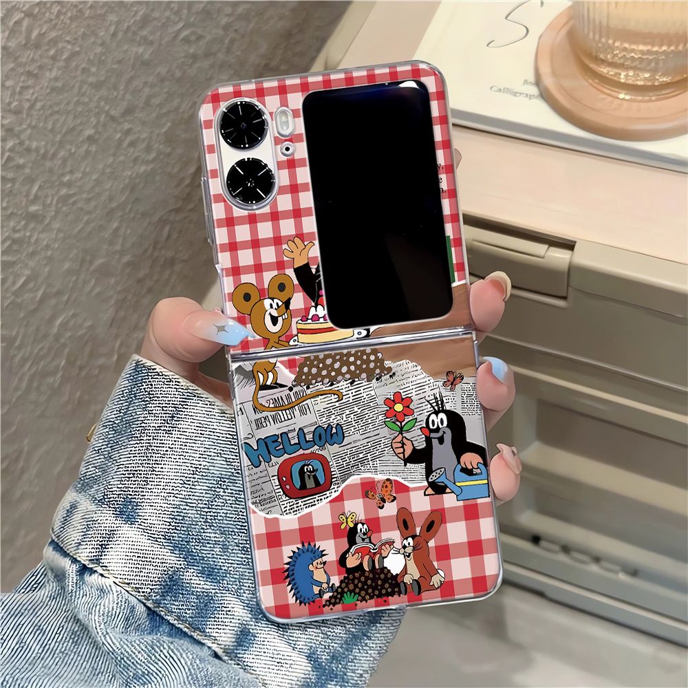 报纸鼹鼠适用OPPOFINDN2/N3FLIP折叠POCKET2三星ZFLIP3/4/5手机壳