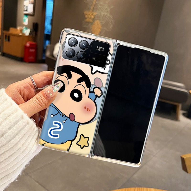 适用小米MIXFold3手机壳好运小新fold2折叠卡通Fold透明壳简约保护套